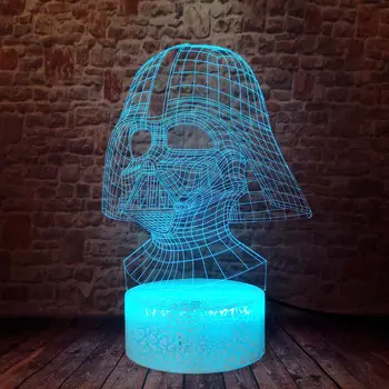 

Cool 3D LED Nightlight Colorful Changing Light Star Wars Yoda Darth Vader Sidious action & toy figures