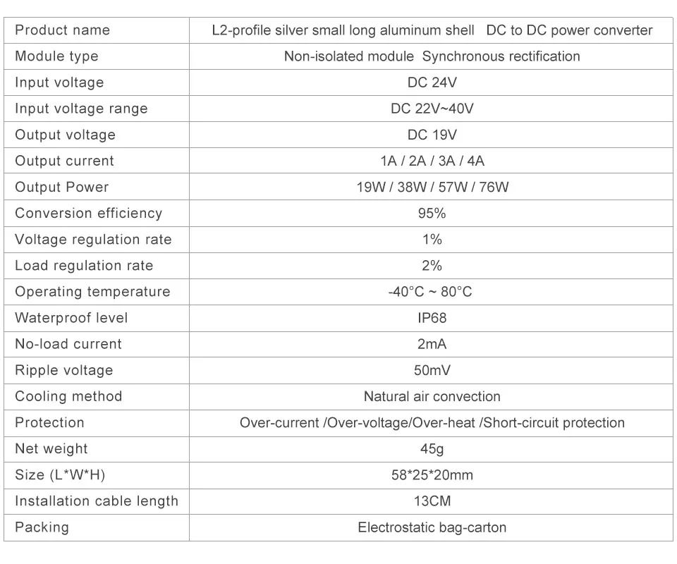 24V auf 19V Step-Down-Stromwandler 24V auf 19V Auto-Nachrüstung Laptop Spezielles DC Wasserdichtes Netzteil – Detail 2