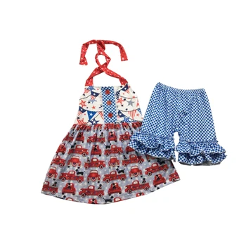 

truck baby girls boutique clothes girls 2 pic outfit high quality milk silk material summer outfit