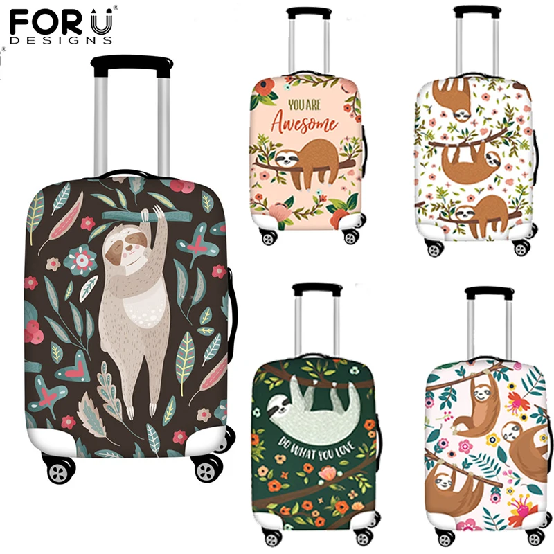 

FORUDESIGNS Sloth Animal Print Travel Accessories Luggage Bag Trolley Elastic Luggage Cover Apply for 18-32 Inch Suitcase Case