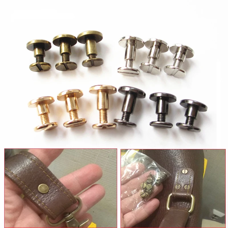 10Sets Screw Nail Rivet Double Flat Head Belt/strap Rivets Luggage Leather  Metal Craft Copper Clothes/Bag/Shoes Garment Rivet - AliExpress