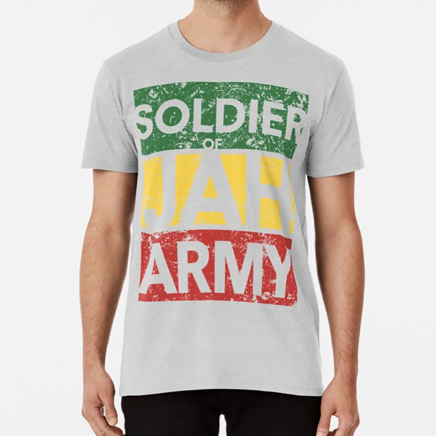 Армейская футболка с надписью Soldier of JAH haile selassie jah rastafari liond judah king kings rasta reggae |