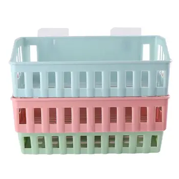 

3pcs Punch Free Wall Rack Durable Wall Shelf Plastic Wall Shelf Simple Wall Basket for Home Kitchen Bathroom Hotel