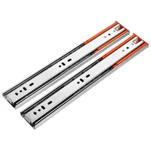 Направляющая для выдвижных ящиков, трехсекционная рейка, толстая буферная демпфирующая трехсекционная беззвучная железная дорога, аксессуары из нержавеющей стали
