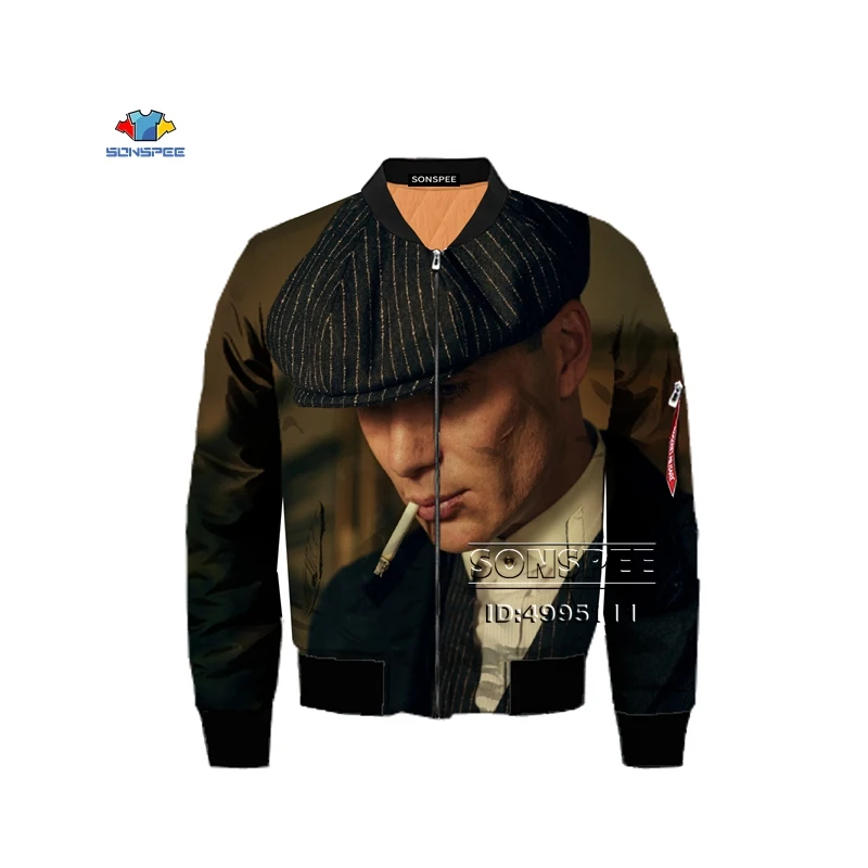 18 SONSPEE Англия ТВ шоу Peaky Blinder 3D принт Мужская Зимняя Толстая куртка Бомбер летная куртка армейская Военная Повседневная Верхняя одежда плюс размер - Цвет: 18