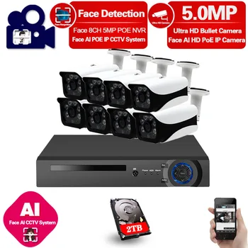 

Face Detection Poe Nvr Cctv Camera Security System Kit 4ch Outdoor Waterproof Video Surveillance Ip Cameras 5mp Hd Camera Set