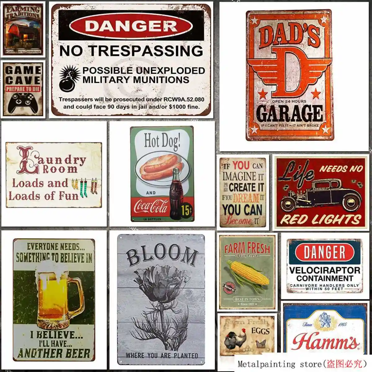 Granja Huevos Frescos Vintage Metal Estano Signos Para Bar Pais Hogar Creativo Pared Restaurante Pintura Metalica De Decoracion Estano Signo Decoracion De Pared Aliexpress