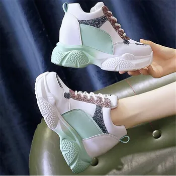 

Autumn Spring Women Chunky Sneakers high lace-up Non-slip Casual Vulcanize Shoes Old Dad female fashion Platform Sneakers 2020