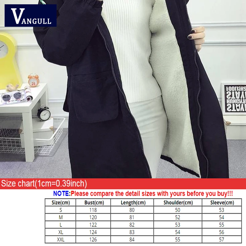 Vangull Women Hooded Jackets Warm Cotton Thicken Coat Autumn Winter New Solid Female Fashion Casual Long Sleeve Zipper Outerwear