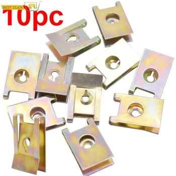 

10x 3mm Metal Clip Auto Grommets Gasket Fastener Clips Iron Nuts Car Door Panel Engine Fender Bumper Screw Base U-Type Clips