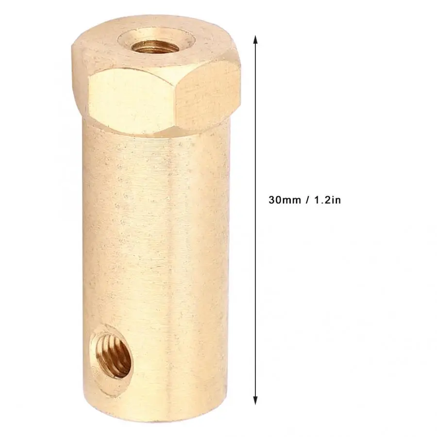 Inner Diameter: 5mm Power Transmission 5Pcs 30mm Lengthen Coupling Hex Brass Motor Shaft Coupling Motor Connector Accessories 3mm/4mm/5mm