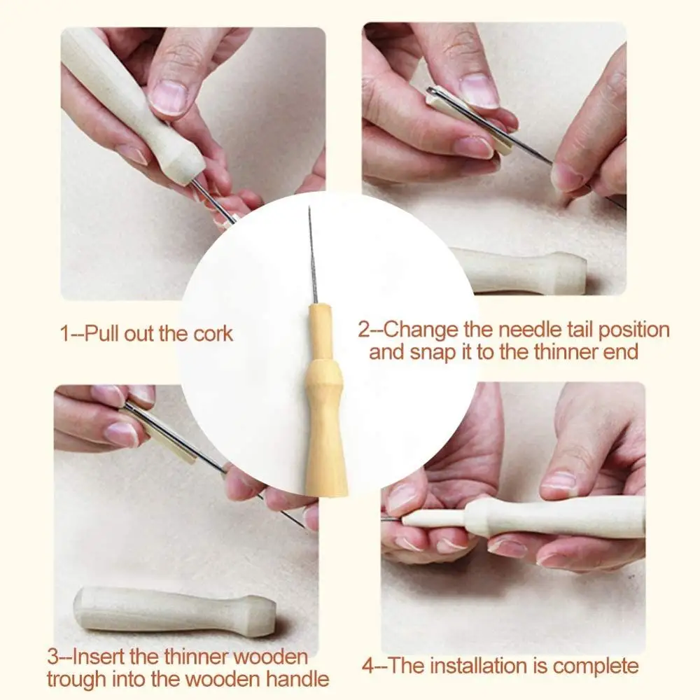 KAOBUY 70PCS Wool Felting Supplies, Needle Felting Kit with Needles, Foam Mat, Wooden Handle, For DIY Wool