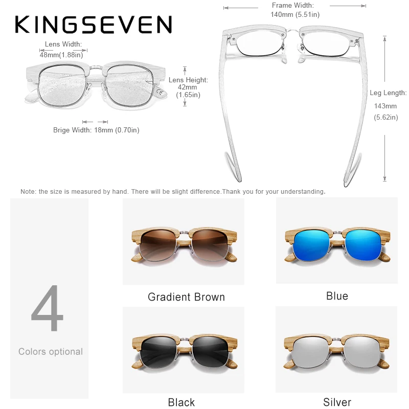 KINGSEVEN, новинка, Ретро стиль, деревянные, натуральные, мужские солнцезащитные очки, поляризационные, мужские, весна, петля, UV400, защита, Oculos De Sol Feminino G5917