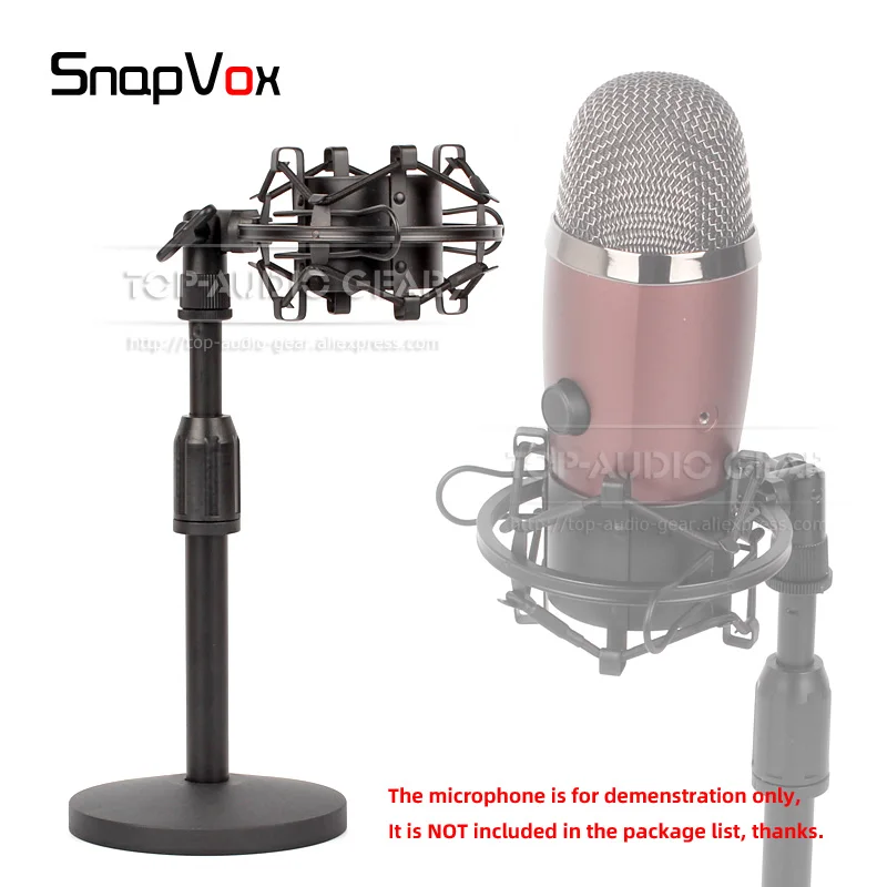 For Blue Yeti Nano USB Recording Microphone Stand + Suspension Spider Shock Mount Shockproof Condenser Mic Clip Tabletop Holder |
