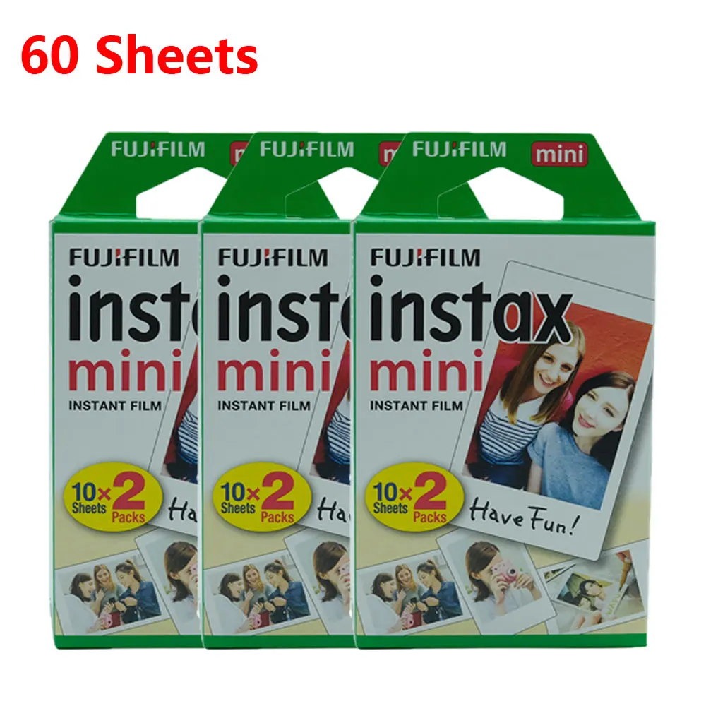 Пленка Fujifilm Instax Mini 10 20 40 60 80 100 200 300 листов для FUJI Instant Photo camera Mini 9 Mini 8 7s 70 90 - Цвет: 60 Sheets