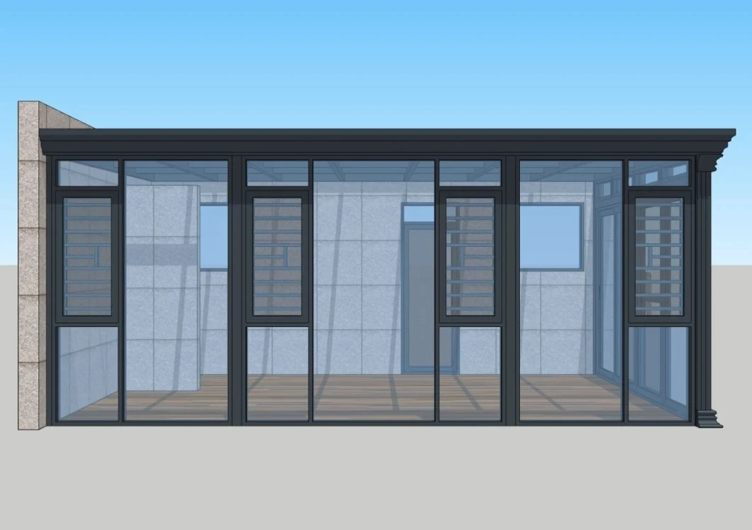 Aluminum Alloy Cover Frame Modern Glass Houses Veranda Sunroom With Tempered Glass winter garden