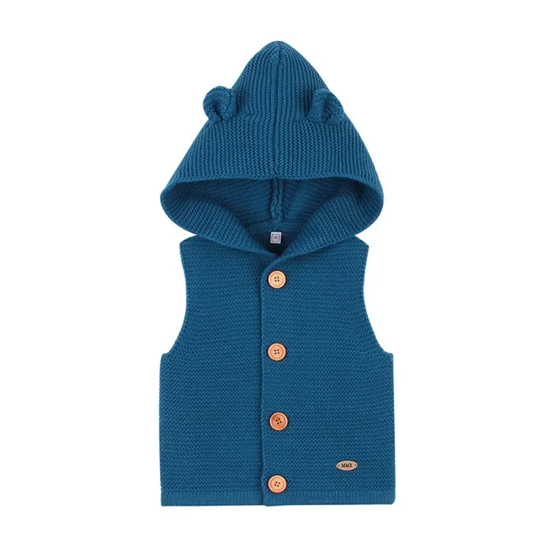 

Autumn Kids Baby Girls Boys Solid Print Hoodie Vest Sweater Sleeveless Tops Coat Outerwear