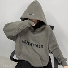 

Essentials Men's Hoodies Sweatshirts Rubber Printed Letter Hip Hop Loose Unisex Oversize Hoodie