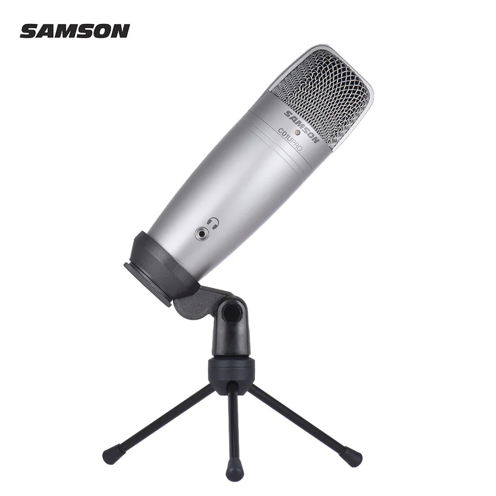 

SAMSON C01U PRO USB Studio Condenser Recording Microphone Mic Large Diaphragm with Mini Tripod Stand Swivel Mount USB
