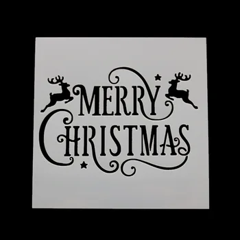 

DIY Craft Merry Christmas Layering Stencils For Walls Painting Scrapbooking Stamp Album Decor Embossing Paper Card Template