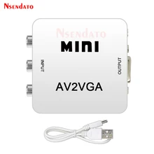 Conversor de vídeo do conversor do vídeo de hd av2vga caixa av rca cvbs ao conversor de vídeo de vga com áudio de 3.5mm ao conversor de hdtv do computador
