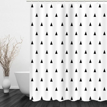 

The Modern Concise Style Bathroom Curtain Thickened Polyester Fiber Shower Curtain 3D Digital Printing Bath Curtain With Hooks