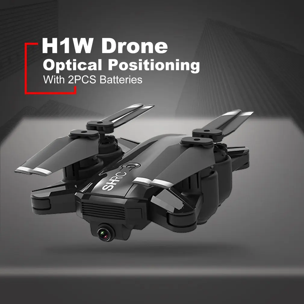 H1W RC Drone Quadcopter 1080P 2.4G Wifi FPV Aircraft Plane Optical Positioning Headless One Key Return Foldable VR Live Flight