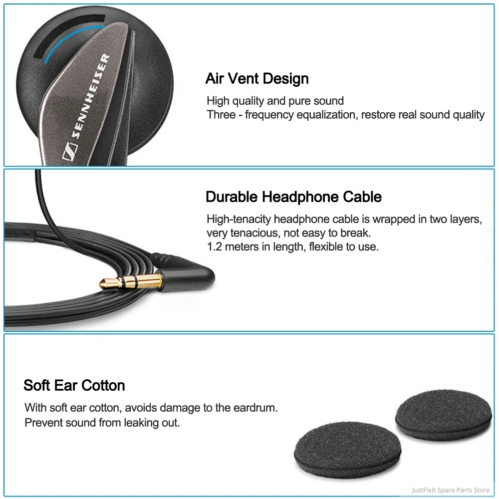 Sennheiser MX375 Original Stereo Earbuds Deep Bass Earphones 3 5mm Headset Sport Headphone HD Resolution Music for iPhone Androd