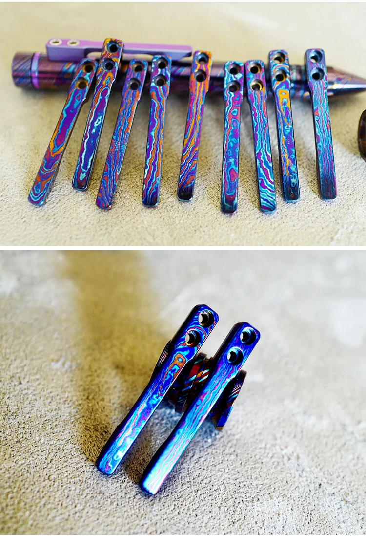Титановый дамасский зажим для ручек DIY подходит различных тактических