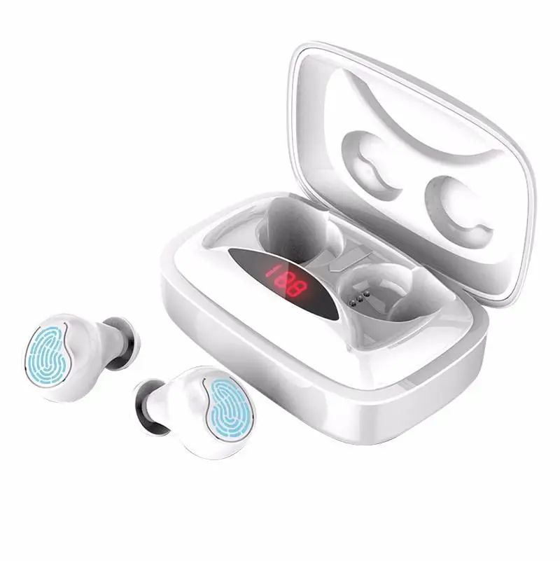 Белый X29 Bluetooth 5,0 наушники с сенсорным управлением настоящие беспроводные наушники двусторонние звонки двойной дисплей новая технология 2000 мАч Мощность - Цвет: Белый
