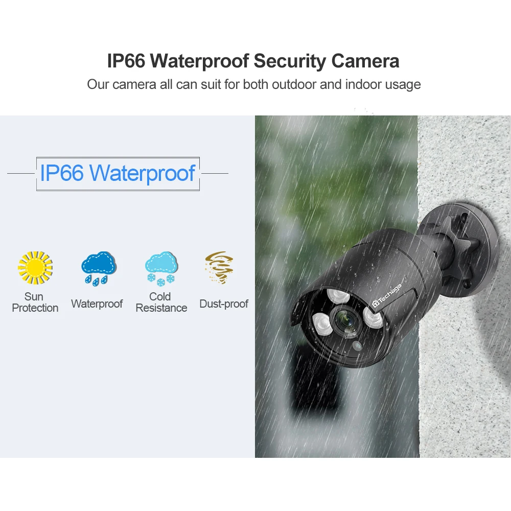 Techage 16CH 1080N DVR CCTV система безопасности AHD комплект 2MP 1080P IR наружная IP66