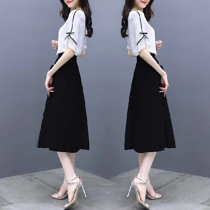 

Hot Selling 2020 Spring And Summer New Style Korean-style WOMEN'S Wear Elegant Goddess-Style Set Dress Skirt Two-Piece Women's