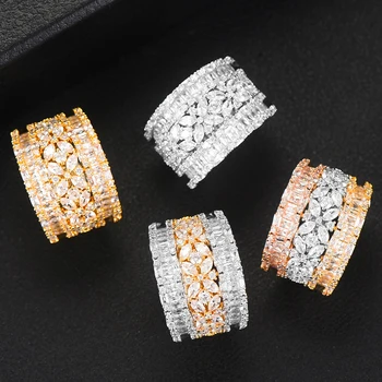 

GODKI Jimbora DUBAI Gorgeous Luxury Wide Rings Full Clear CZ Party Finger Rings For Women Wedding Bridal Party Show Daily Ring