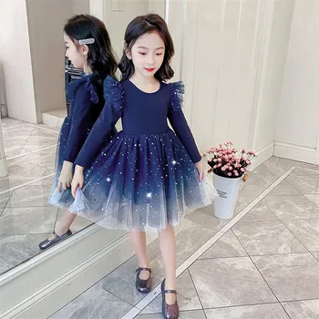 

Girls Dress 2020 Autumn Kids Long Sleeve Princess Dresse Little Girls Birthday Wedding Party Dress Spring Child Clothes 3-12T