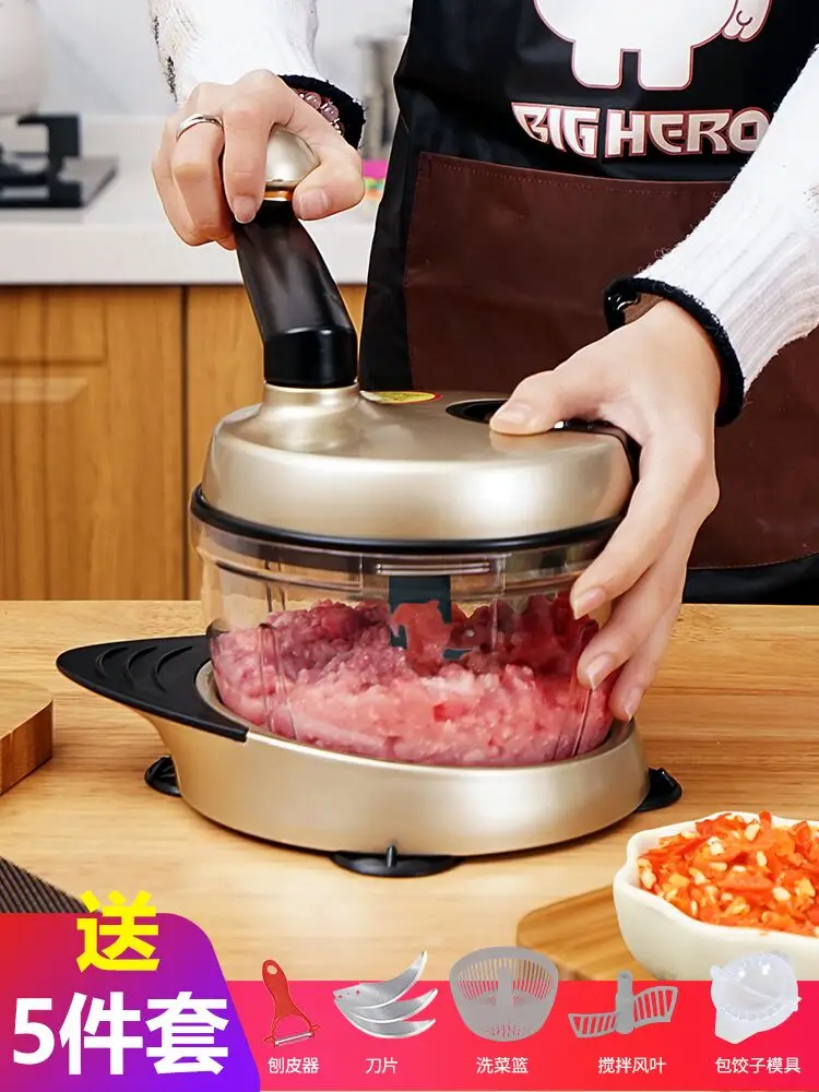 Manual Food Chopper Blender Hand Mincers Meat Machine Stainless Steel Manual Meat Grinder Moledora De Carne Cook Tool AB50JR