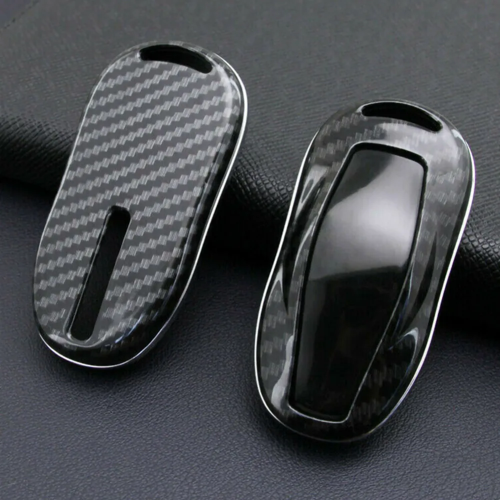 2019 Top Fashion 1pc Carbon Fiber Hard Car Key Cover Case Accessories For Tesla Model 3 Model S Wholesale Quick delivery CSV