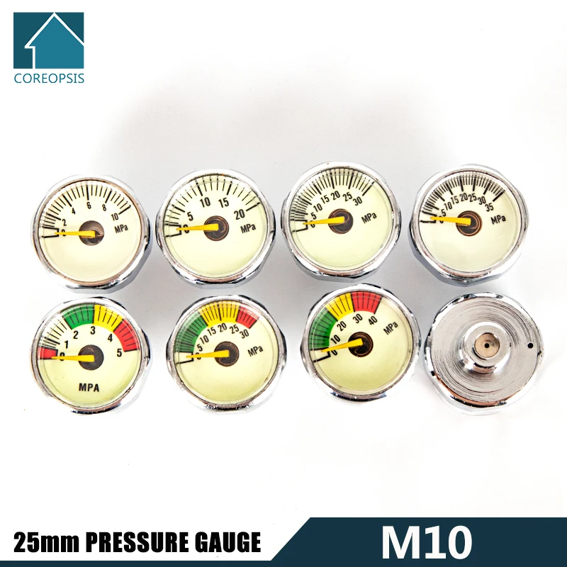 PCP Pump Valve 25mm M10x1 High Pressure Gauge 1 Inch Mini Air Scuba Manometre 5mpa 10mpa 20mpa 30mpa 35mpa 40mpa | Инструменты