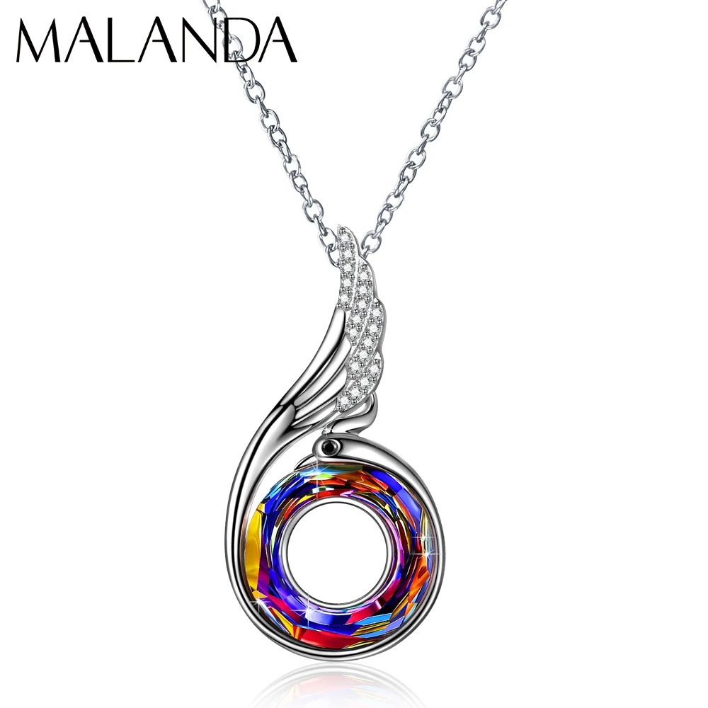 Malanda с украшением в виде кристаллов от Swarovski Феникс подвески ожерелья для женщин