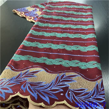 

100% Cotton Swiss Voile Lace In Switzerland With Stone African Dry Lace Fabric 2020 High Quality Lace For Nigerian Men NA3258B-2