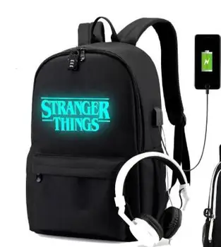 

Luminous Stranger Things Backpack Multifunction USB Charging Anti-theft Laptop Bags for Teenage School Travel Rucksack