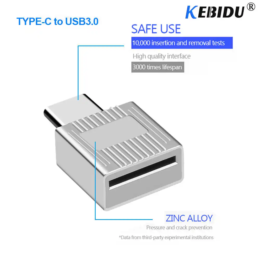 Kebidu Тип C USB 3,1 считыватель карт памяти мини Micro SD переходник для sd-карт кардридер для Macbook смартфон с интерфейсом type C ноутбук