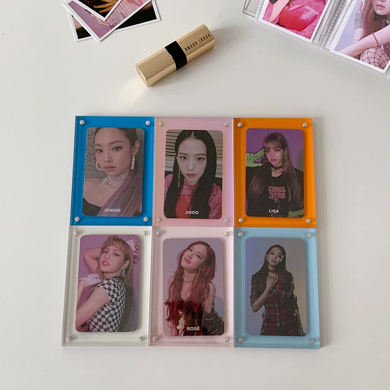 Acrylic Photo Frame 3 Inch 74mmx104mm Transparent Cards Display Magnetic Desktop Decoration Card Holder Home Supplies