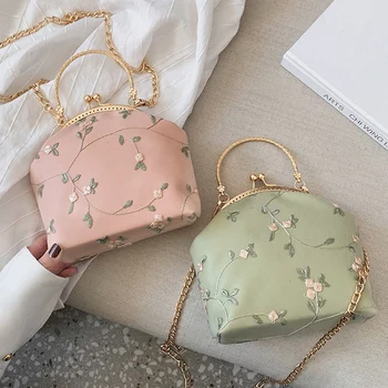 

Fashion Mini Shell Lady Crossbody Bag Chain Shoulder Bag Pu Leather Lace Handbag Women Wallet