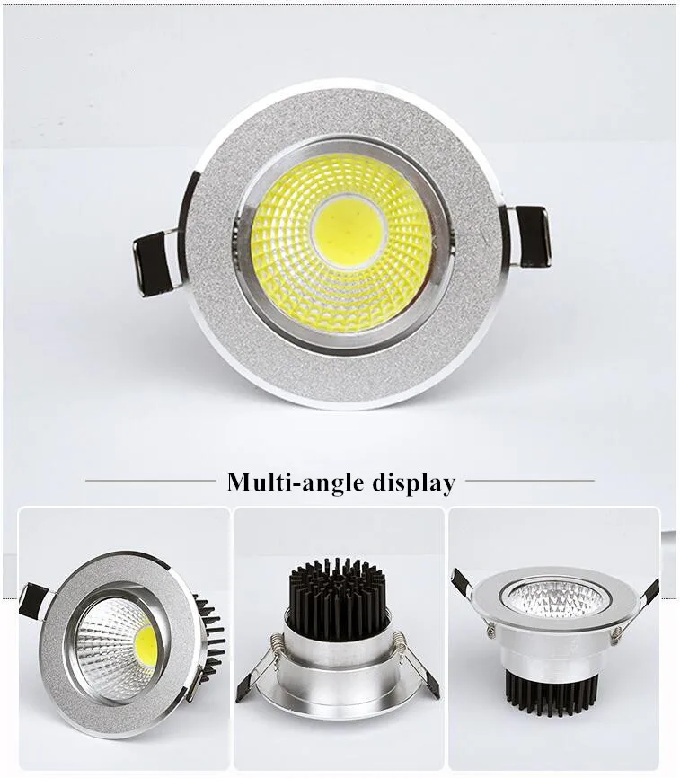 3w 5w 7w 10w 15w 18w   Led Downlight outdoor COB Dimmable  Led Ceiling Lamp Bulb Recessed downlights cob led spot light 1Pcs