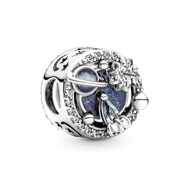 European  925 Sterling Silver Christmas Blue Moon Star Tree Halloween Skull Jack Beads Fit Original Pandora Charms Bracelet