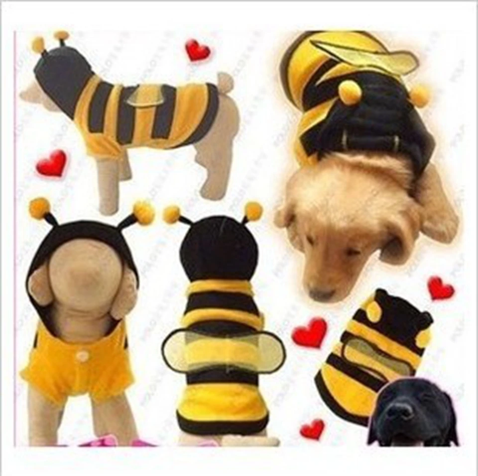 

Pet supplies Dog Bee Costume Clothing Puppy Pet Cute Bumble Bee Lovely Wings Apparel HTL-21