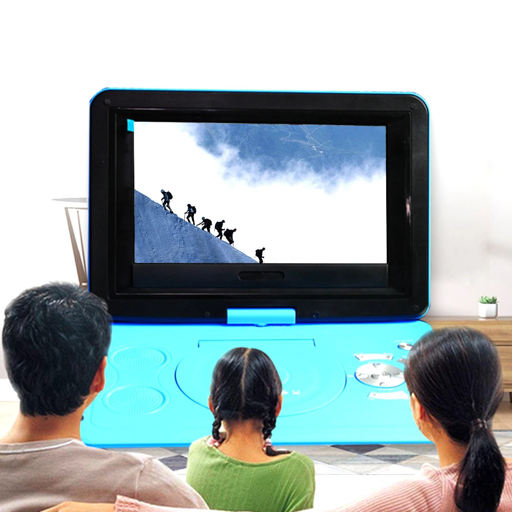  HD Mini Home 13.9inch Portable Swivel Screen TV Game USB CD Rechargeable Battery LCD Car DVD Player