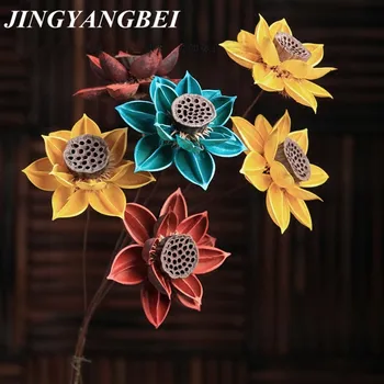 

Natural Lotus Dried Flower DIY Multicolor Hibiscus Wedding Decoration for Home Party Office Decorative Artificial Dried Flowers