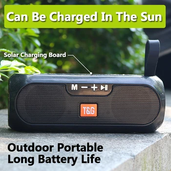 

With FM Radio TWS 5.0 Wireless Column Music Box Boombox MP3 TF USB AUX Loudspeaker 2020 Solar Outdoor Bluetooth Speaker Portable