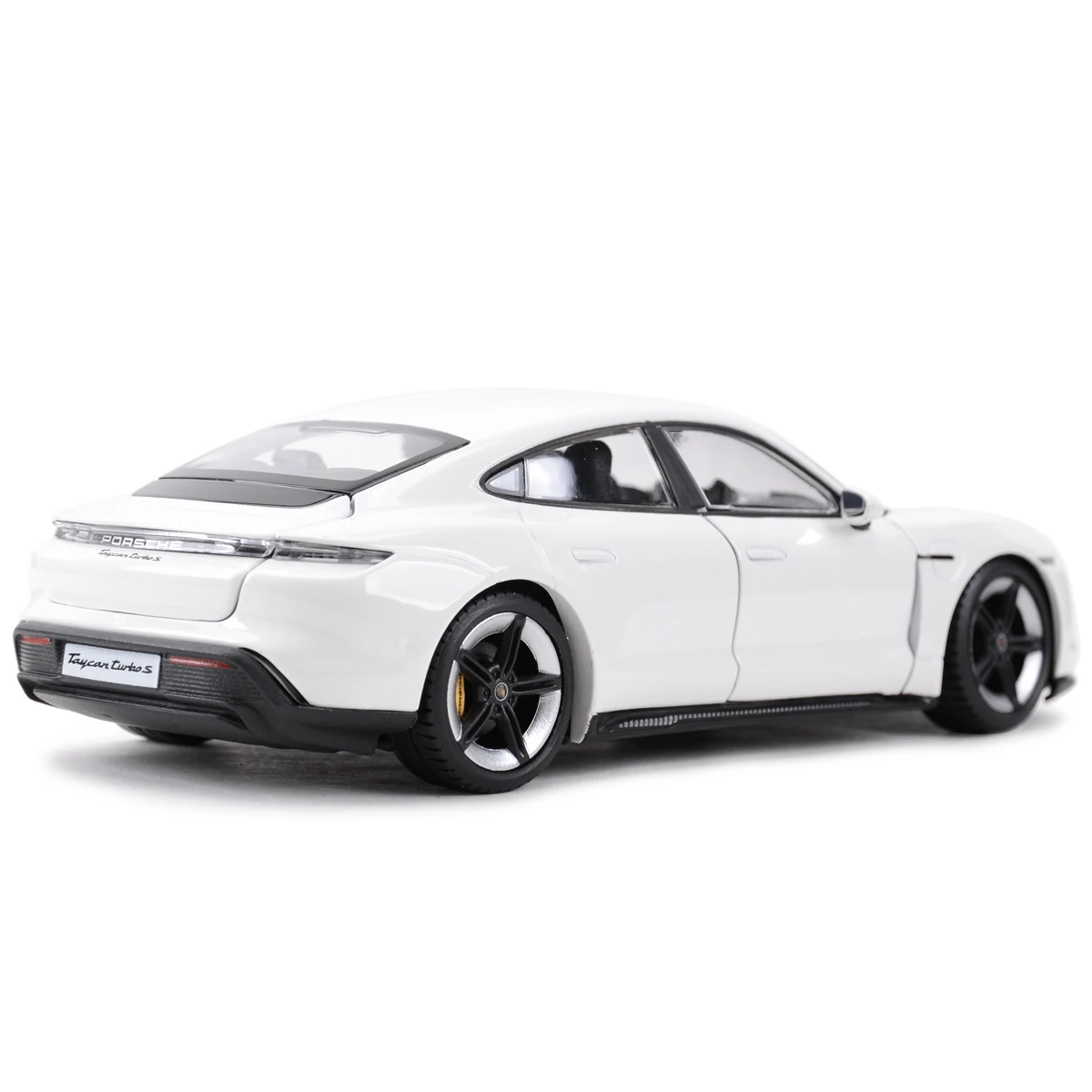 Bburago 1:24 Porsche Taycan Turbo S White Sports Car Static Die Cast Vehicles Collectible Model Car Toys 3